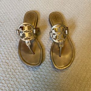 Tory Burch Gold Leather Sandals